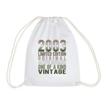 Limited Edition Since 2003 Birthday Vintage 2003 - Drawstring Bag - white - Front