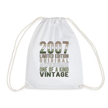 Limited Edition Since 2007 Birthday Vintage 2007 - Drawstring Bag - white - Front