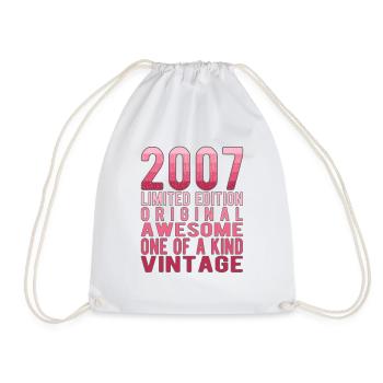 Limited Edition Since 2007 Birthday Vintage 2007 - Drawstring Bag - white - Front