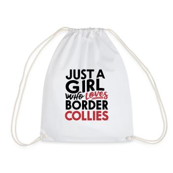 Juste une fille qui aime les border collies Mädchen - Sac de sport léger - blanc - Devant