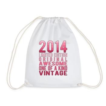 Limited Edition Since 2014 Birthday Vintage 2014 - Drawstring Bag - white - Front