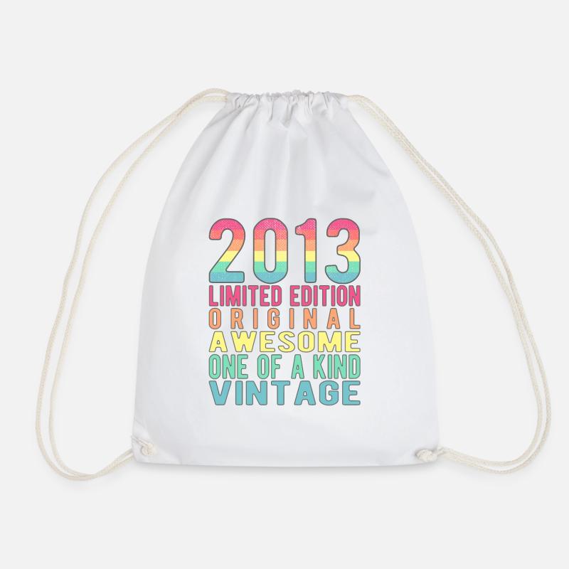 Limited Edition seit 2013 Geburtstag Vintage 2013 - Turnbeutel - Weiß