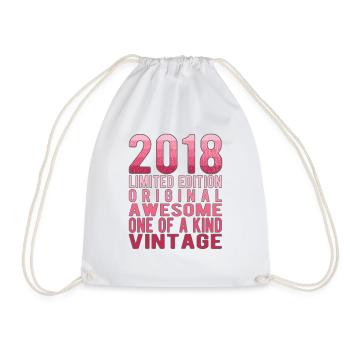 Limited Edition Since 2018 Birthday Vintage 2018 - Drawstring Bag - white - Front