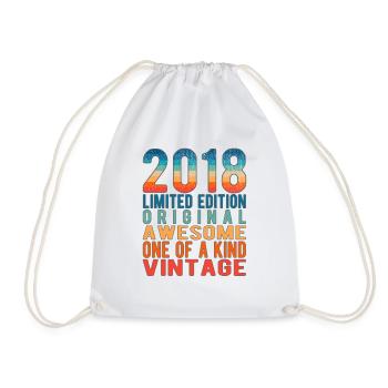 Limited Edition Since 2018 Birthday Vintage 2018 - Drawstring Bag - white - Front