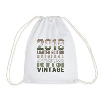 Limited Edition Since 2018 Birthday Vintage 2018 - Drawstring Bag - white - Front