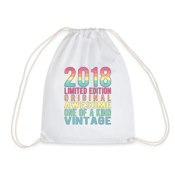 Limited Edition Since 2018 Birthday Vintage 2018 - Drawstring Bag - white - Front