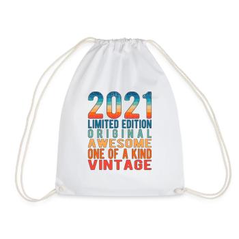 Limited Edition Since 2021 Birthday Vintage 2021 - Drawstring Bag - white - Front