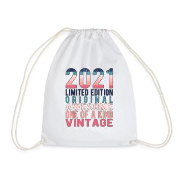 Limited Edition Since 2021 Birthday Vintage 2021 - Drawstring Bag - white - Front