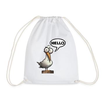 Hello Wave - Drawstring Bag - white - Front
