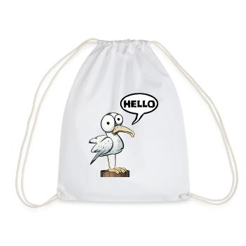 Hi Hello - Drawstring Bag - white - Front