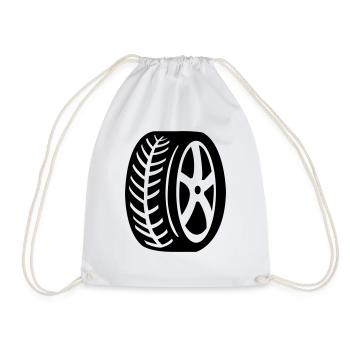 tyre - Drawstring Bag - white - Front