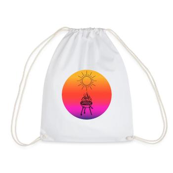 Retro Sun Grilling - Drawstring Bag - white - Front