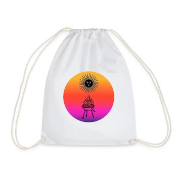 Retro Sun Grilling - Drawstring Bag - white - Front