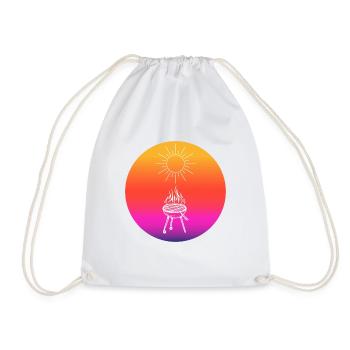 Retro Sun Grilling - Drawstring Bag - white - Front