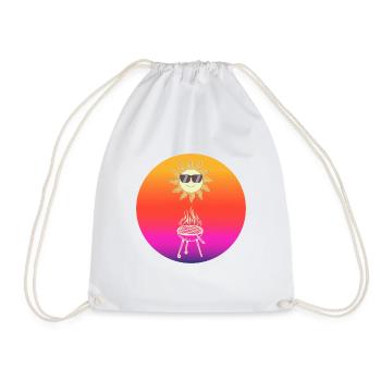 Retro Sun Grilling - Drawstring Bag - white - Front