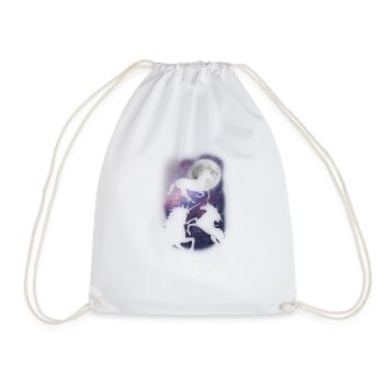 Three Moon Unicorn T-Shirt Magical Rainbow Unicorn - Drawstring Bag - white - Front