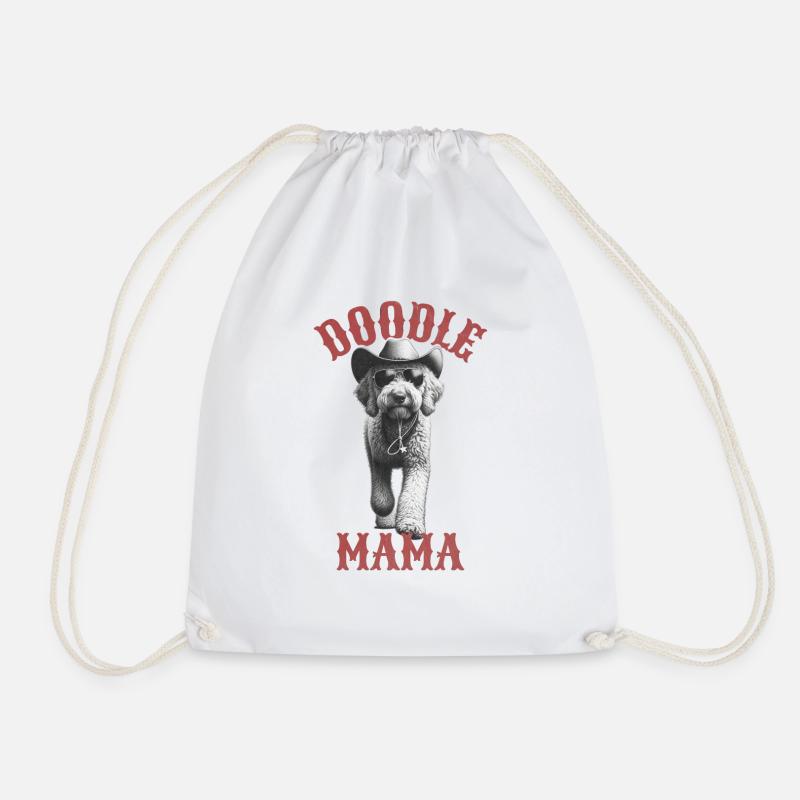 Doodle Mama - Labradoodle Goldendoodle Mom - Drawstring Bag - white