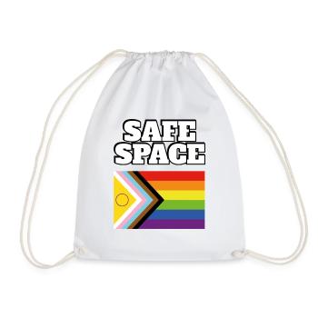 LGBTQ Safe Space inklusive Pride-Flagge - Turnbeutel - Weiß - Vorne