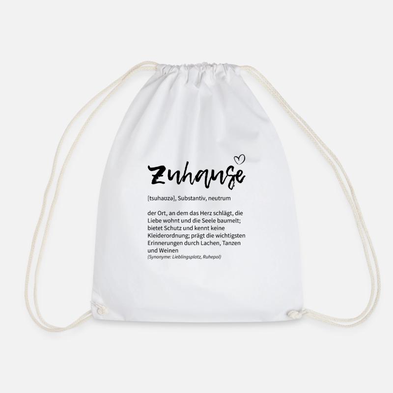 Zuhause Herz Definition Stubenhocker Geschenk - Turnbeutel - Weiß