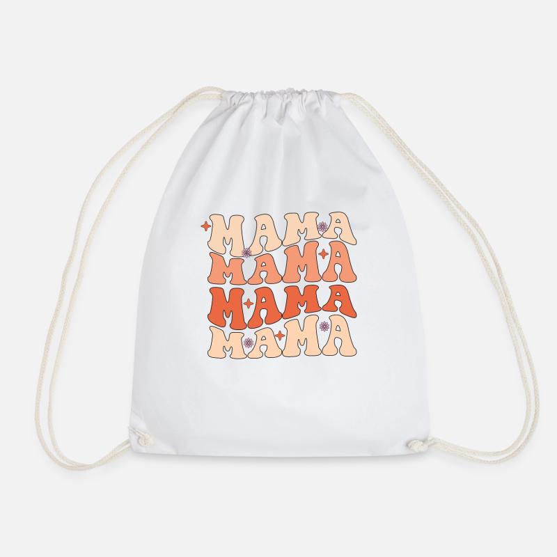 Mama Retro Groovy Vintage Muttertag Mama - Turnbeutel - Weiß