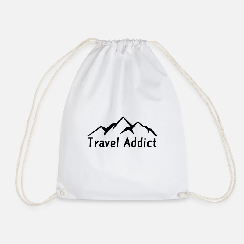 Travel Addict - Drawstring Bag - white