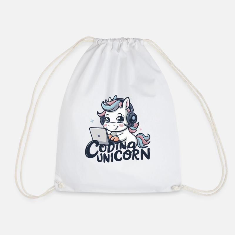 EINHORN PROGRAMMIEREN - Turnbeutel - Weiß