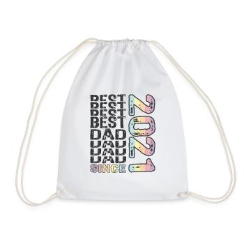Best dad in the world since 2021 Father's Day - Drawstring Bag - white - Front