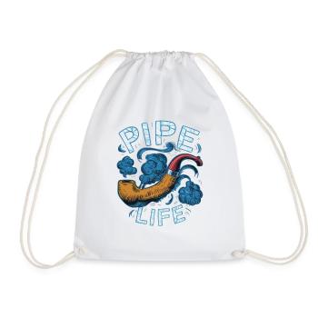 PEOPLE SMOKING PIPES - Drawstring Bag - white - Front