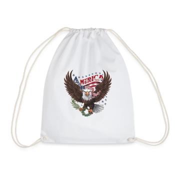 American USA Flag Eagle Pride - Drawstring Bag - white - Front