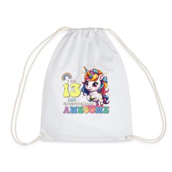 J'ai 13 ans et je suis géniale - Filles Enfants Licorne C'est mon - Sac de sport léger - blanc - Devant