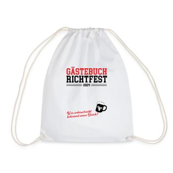 Richtfest 2024 Gästebuch Mitbringsel Bau Bauherr - Turnbeutel - Weiß - Vorne