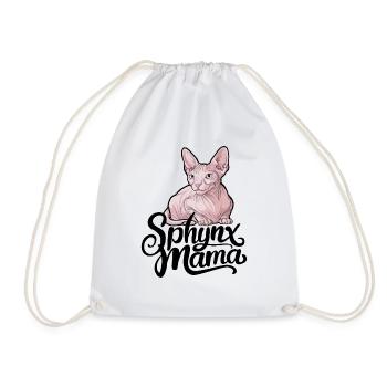 Sphynx Cat Funny Kitty Mama Hairless Furless - Drawstring Bag - white - Front