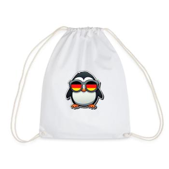 Penguin with sunglasses Germany Football - Drawstring Bag - white - Front