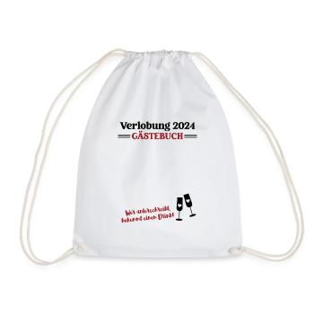 Verlobung 2024 Hochzeit Verlobungsfeier Gästebuch - Turnbeutel - Weiß - Vorne