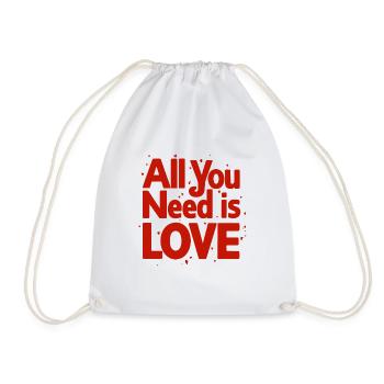 ALL YOU NEED IS LOVE - Drawstring Bag - white - Front