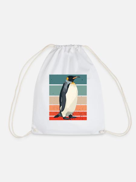 Pinguin Retro - Turnbeutel - Weiß