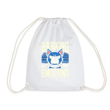 Emo Dog Gothic Dog Lover Emo Fashion Goth Style - Drawstring Bag - white - Front