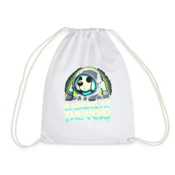 Emo Dog Gothic Dog Lover Emo Fashion Goth Style - Drawstring Bag - white - Front