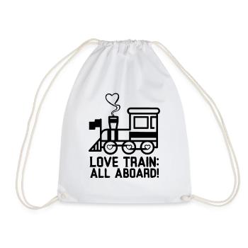 Love Train: Alle einsteigen! - Turnbeutel - Weiß - Vorne