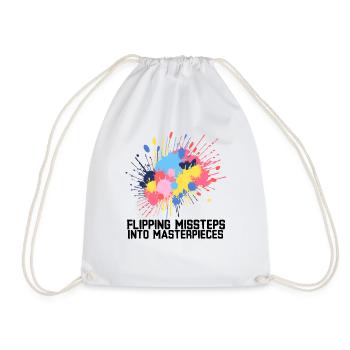 Flipping Missteps Into Masterpieces - Drawstring Bag - white - Front