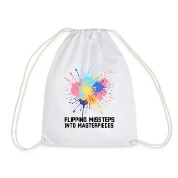 Flipping Missteps Into Masterpieces - Drawstring Bag - white - Front