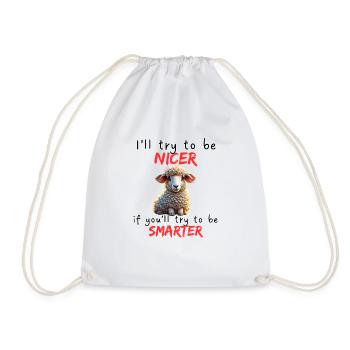 Nice when you're smart. Funny. - Drawstring Bag - white - Front