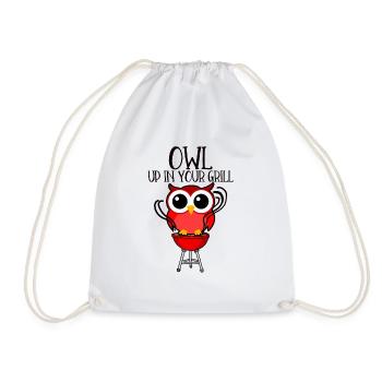 Hibou dans votre gril Mignons oiseaux de proie nocturnes - Sac de sport léger - blanc - Devant