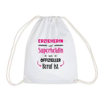 Erzieherin Superheldin - Turnbeutel - Weiß - Vorne