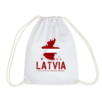 Latvia Latvia Latvian - Drawstring Bag - white - Front