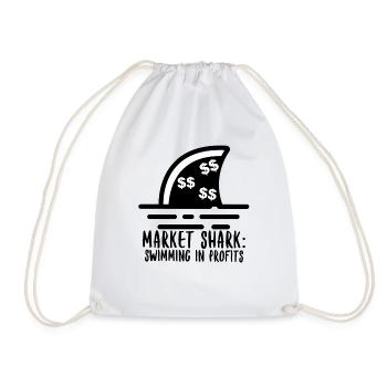 Market Shark: Swimming In Profits - Drawstring Bag - white - Front