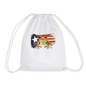 Coqui Frog Symbol Taino Boricua Puerto - Drawstring Bag - white - Front