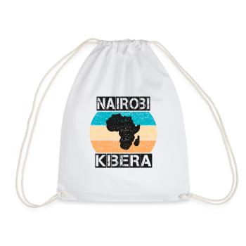 Nairobi Kibera Africa vintage sunset style - Drawstring Bag - white - Front