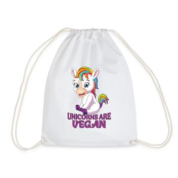 Unicorn are Vegan Lustige Einhorn Design - Turnbeutel - Weiß - Vorne