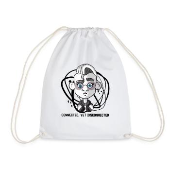 Connected, Yet Disconnected - Drawstring Bag - white - Front